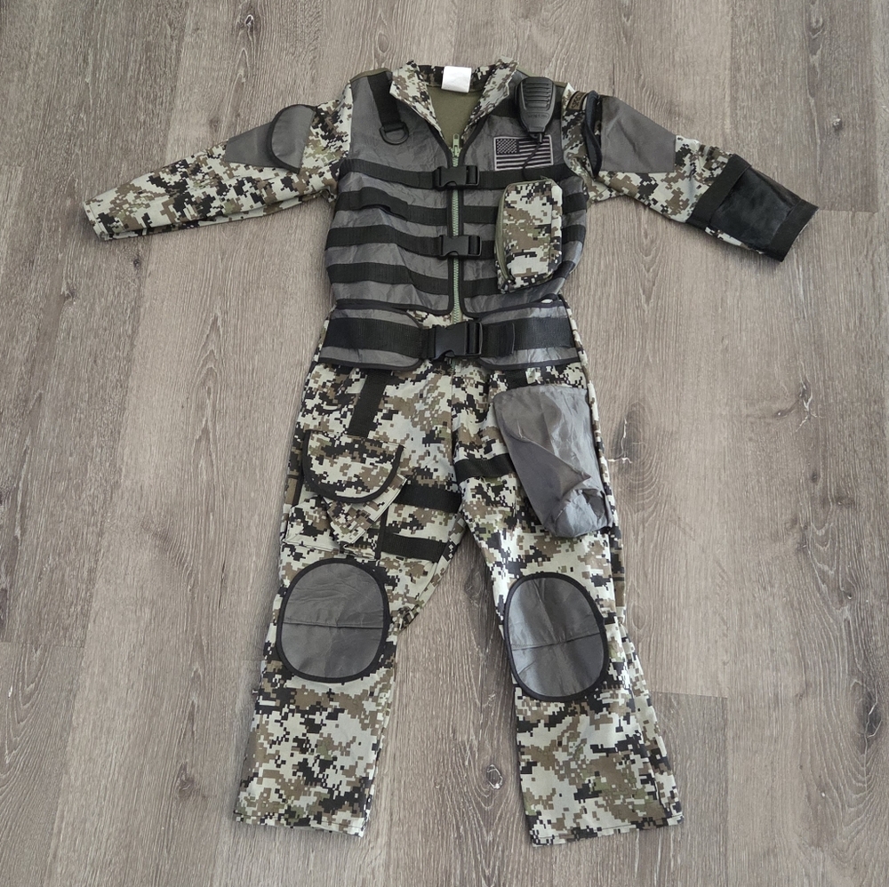 Kid’s Army, Military Soldier, Special Forces Halloween Costume Size 5-6